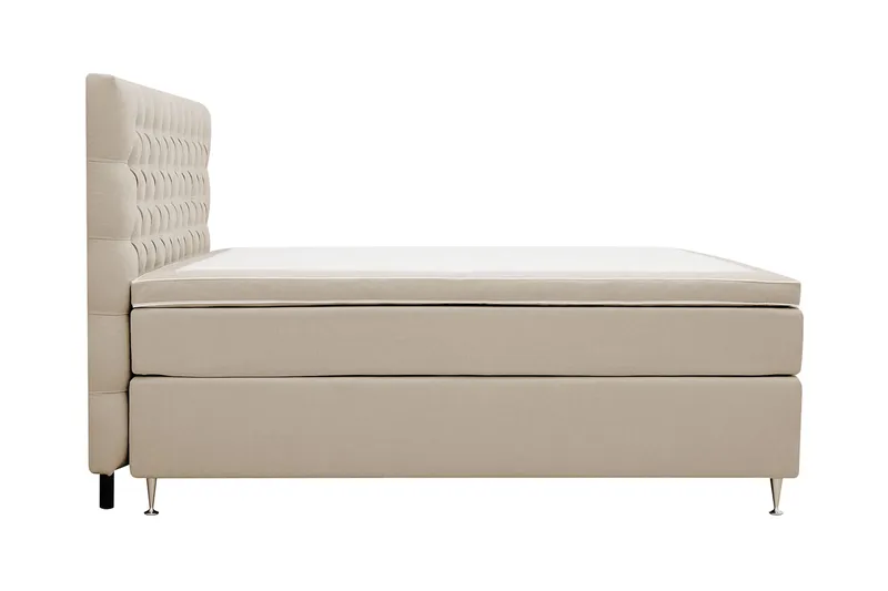 HVILA Lyx Komplett Sängpaket 160x200 cm Kontinentalsäng med knappad sänggavel - Beige - Products - Möbler - Säng - Komplett sängpaket