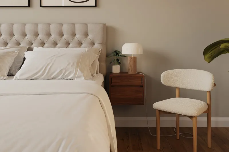 HVILA Lyx Komplett Sängpaket 160x200 cm Kontinentalsäng med knappad sänggavel - Beige - Products - Möbler - Säng - Komplett sängpaket