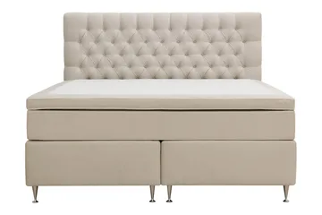 HVILA Lyx Komplett Sängpaket 160x200 cm Kontinentalsäng med knappad sänggavel i sammet