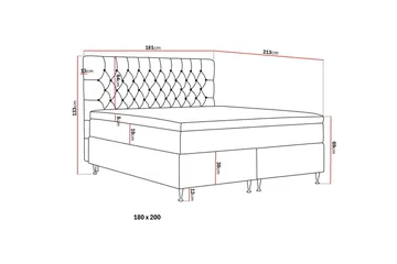 HVILA Lyx Komplett Sängpaket 180x200 cm Kontinentalsäng med knappad sänggavel - Grå - Products - Möbler - Säng - Kontinentalsäng
