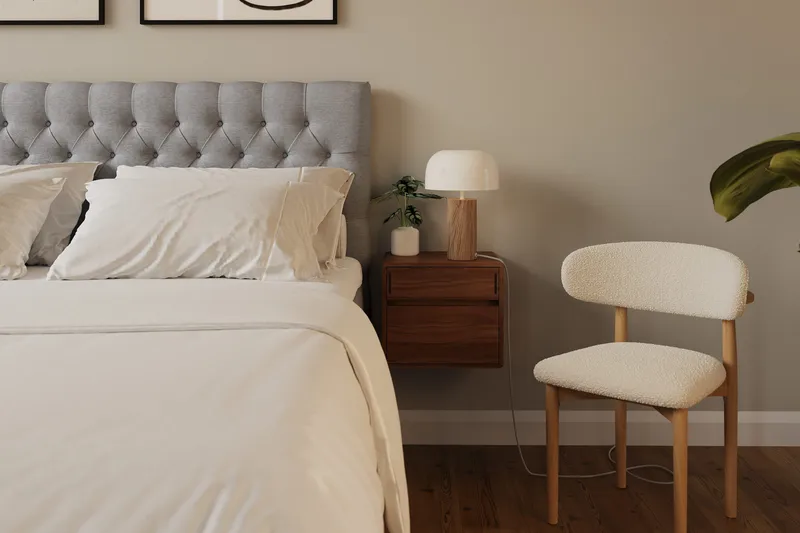 HVILA Lyx Komplett Sängpaket 180x200 cm Kontinentalsäng med knappad sänggavel - Grå - Products - Möbler - Säng - Kontinentalsäng