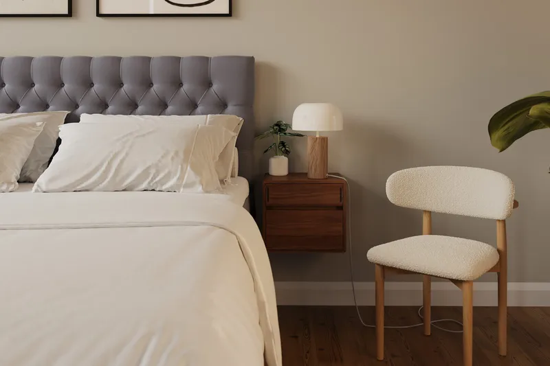 HVILA Lyx Komplett Sängpaket 180x200 cm Kontinentalsäng med knappad sänggavel i sammet - Grå - Products - Möbler - Säng - Komplett sängpaket