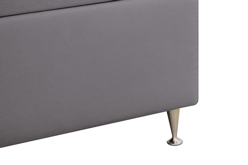 HVILA Lyx Komplett Sängpaket 180x200 cm Kontinentalsäng med knappad sänggavel i sammet - Grå - Products - Möbler - Säng - Komplett sängpaket