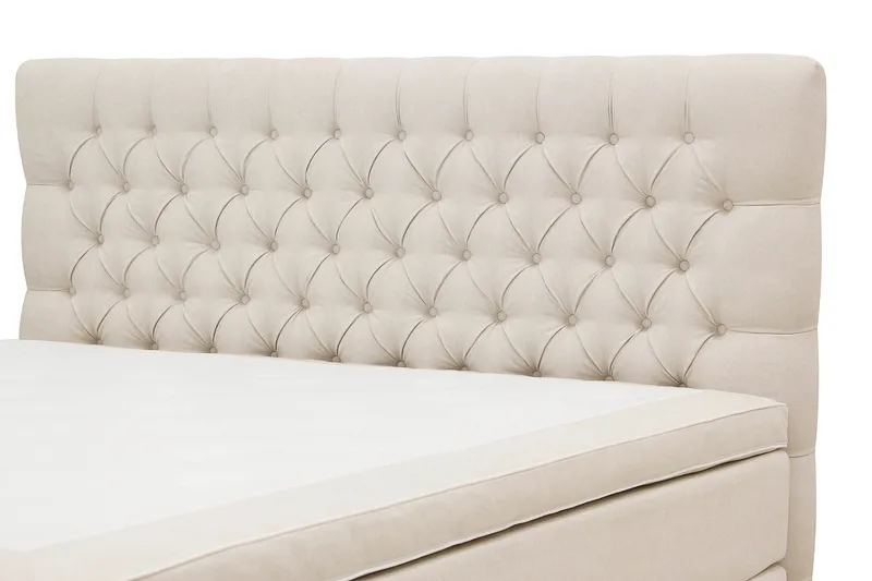 HVILA Lyx Komplett Sängpaket 180x200 cm Kontinentalsäng med knappad sänggavel - Ljusbeige - Products - Möbler - Säng - Kontinentalsäng