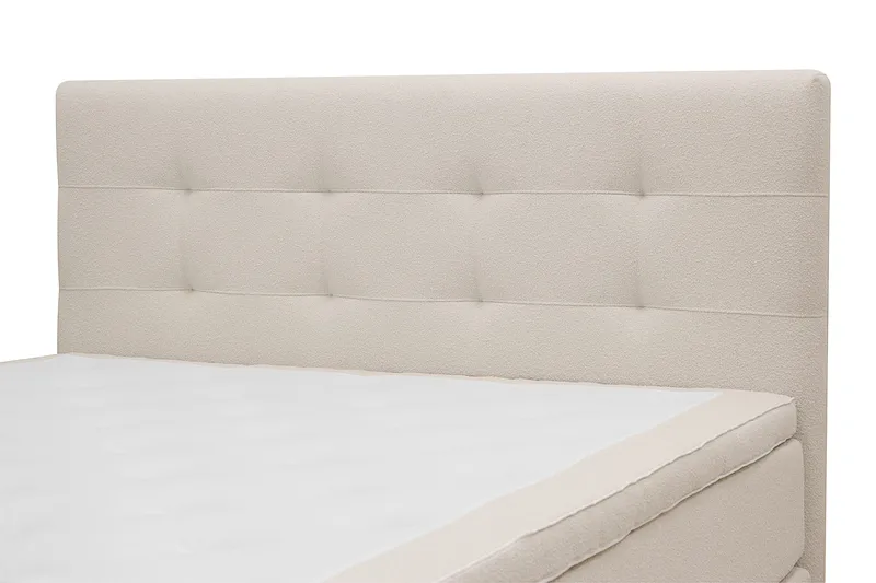 HVILA Premium Komplett Sängpaket 160x200 cm Kontinentalsäng med Sänggavel - Ljusbeige Bouclé - Products - Möbler - Säng - Kontinentalsäng