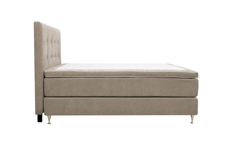 HVILA Premium Komplett Sängpaket 160x200 cm Kontinentalsäng med Sänggavel - Ljusbrun Tyg - Products - Möbler - Säng - Kontinentalsäng