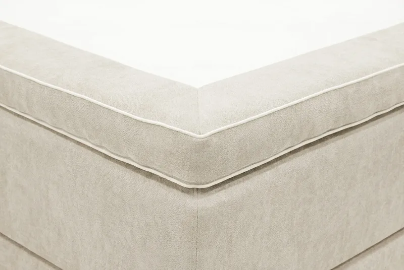 HVILA Premium Komplett Sängpaket 160x200 cm Kontinentalsäng med Sänggavel - Beige Tyg - Products - Möbler - Säng - Kontinentalsäng