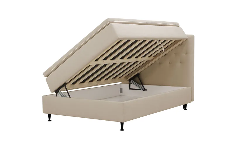 HVILA Plus Komplett Sängpaket med Förvaring 140x200 cm - Beige - Products - Möbler - Säng - Komplett sängpaket