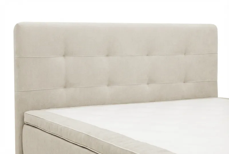 HVILA Premium Komplett Sängpaket 160x200 cm Kontinentalsäng med Sänggavel - Beige Tyg - Products - Möbler - Säng - Kontinentalsäng