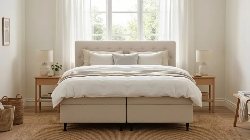 HVILA Plus Komplett Sängpaket med Förvaring 160x200 cm - Ljusbeige - Products - Möbler - Säng - Komplett sängpaket