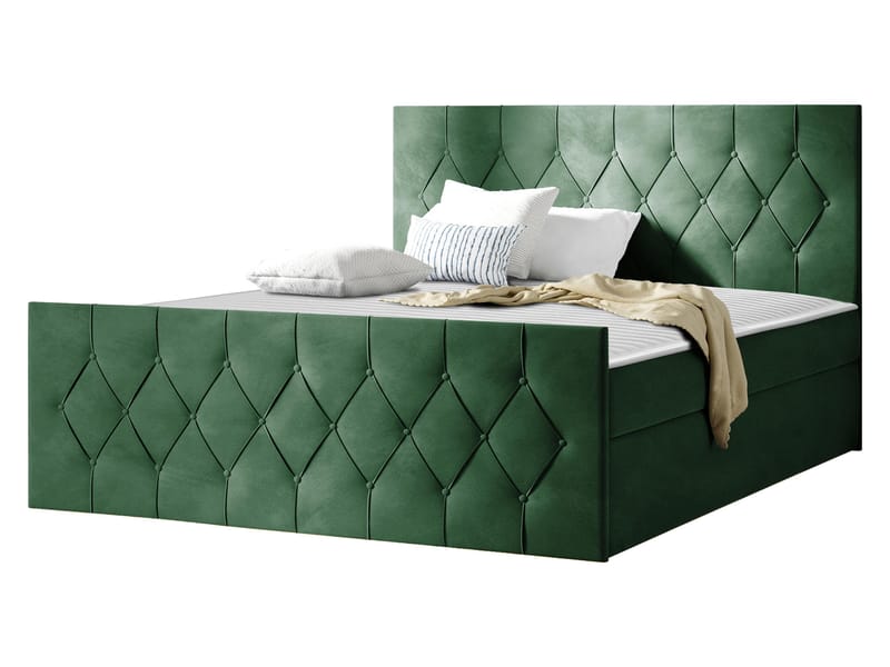 Jitendra Sängpaket Kontinentalsäng 120x200 cm med Förvaring, Grön