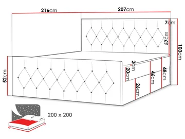 Jitendra Sängpaket Kontinentalsäng 200x200 cm med Förvaring - Gul - Products - Möbler - Säng - Komplett sängpaket