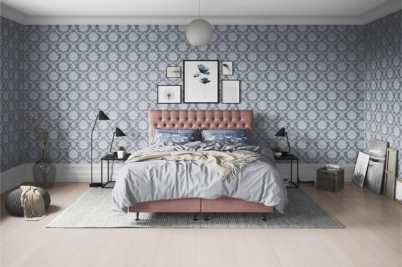Joluma Kontinentalsäng Fast 105x200 cm - (+Fler val) 105x200 cm Mörkrosa - Products - Möbler - Säng - Kontinentalsäng
