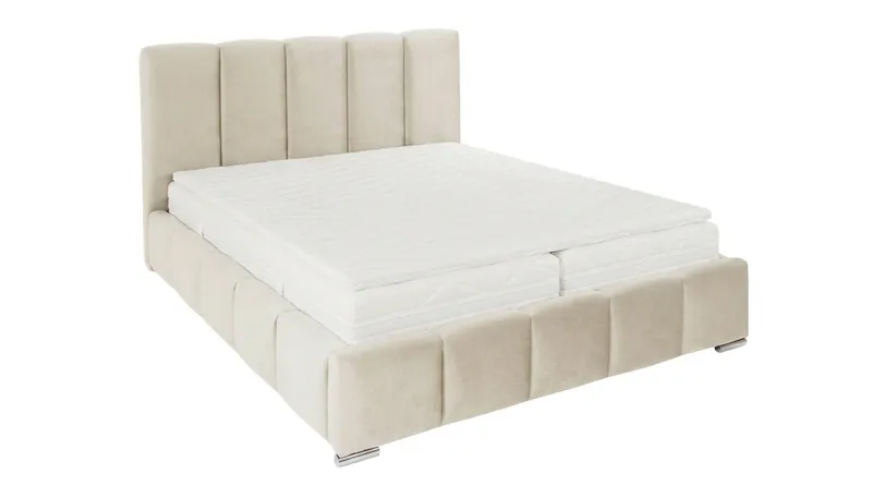 Cleaton Sängram 180x200 cm med Förvaring HVILA Pocketresårmadrass och Bäddmadrass i Polysterskum med Tvättbar klädsel - Grå/Vit - Products - Möbler - Säng - Komplett sängpaket
