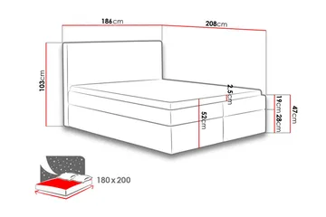 Laargard Kontinentalsäng medFörvaring 180x200 - Beige - Products - Möbler - Säng - Säng med förvaring