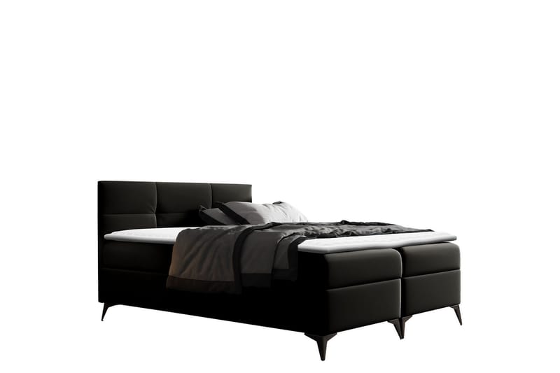 Leckersbo Komplett Sängpaket Kontinentalsäng med förvaring 120x200 cm, Svart