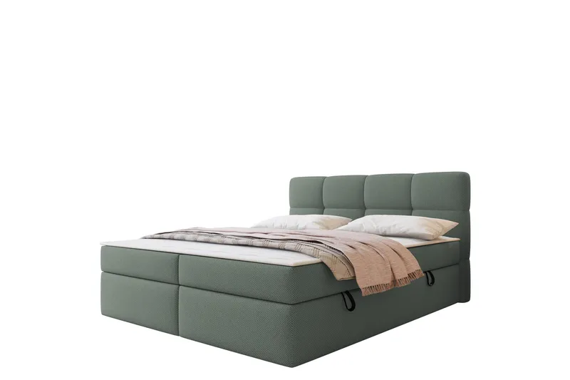 Leckersbo Komplett Sängpaket Kontinentalsäng med förvaring 160x200 cm, Grön