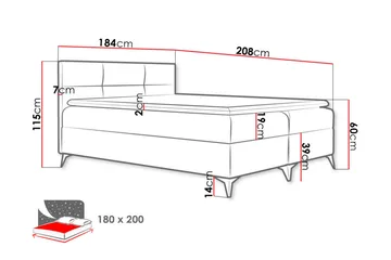 Leckersbo Komplett Sängpaket Kontinentalsäng med förvaring 180x200 cm - Svart - Products - Möbler - Säng - Komplett sängpaket