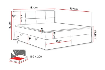 Leckersbo Komplett Sängpaket Kontinentalsäng med förvaring 180x200 cm - Vit - Products - Möbler - Säng - Komplett sängpaket