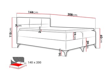 Leckersbo Sängpaket Kontinentalsäng 140x200 cm - Röd - Products - Möbler - Säng - Komplett sängpaket