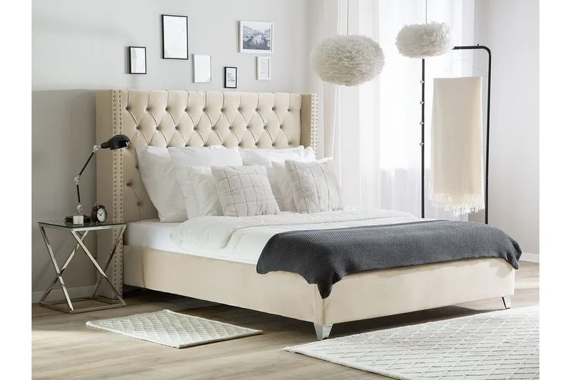 Lubbon Dubbelsäng 180 200 cm - Beige - Products - Möbler - Säng - Dubbelsäng