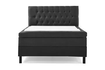 Lucky Komplett Sängpaket 120x200 Memory Diamant Sänggavel, Svart/Grå