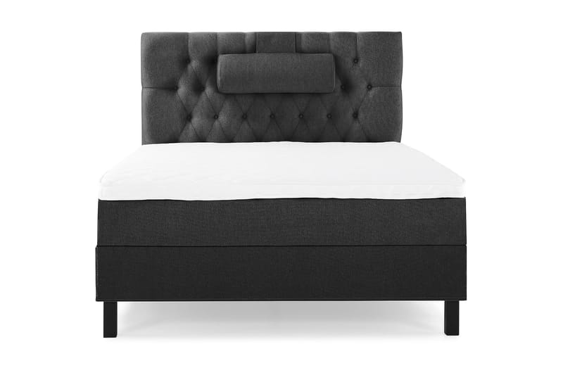 Lucky Komplett Sängpaket 120x200 Skum Diamant, Nackkudde Stor Svart/Grå