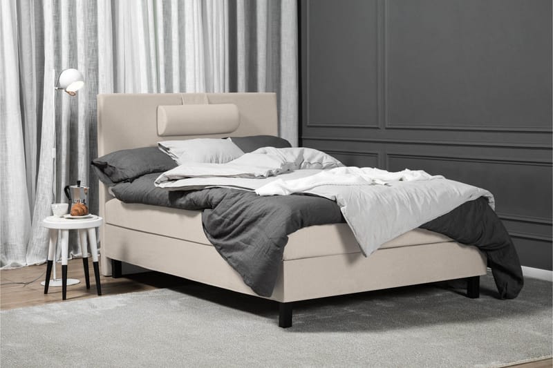 Lucky Komplett Sängpaket 120x200 Polyeter Slät Sänggavel - Nackkudde Stor Beige - Products - Möbler - Säng - Enkelsäng