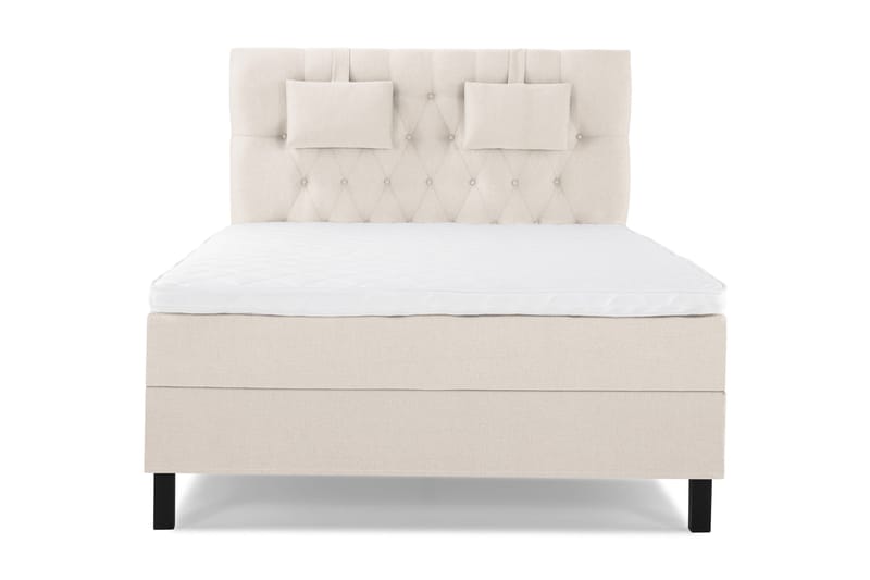 Lucky Komplett Sängpaket 140x200 Skum Diamant Sänggavel, Nackkudde Liten Beige