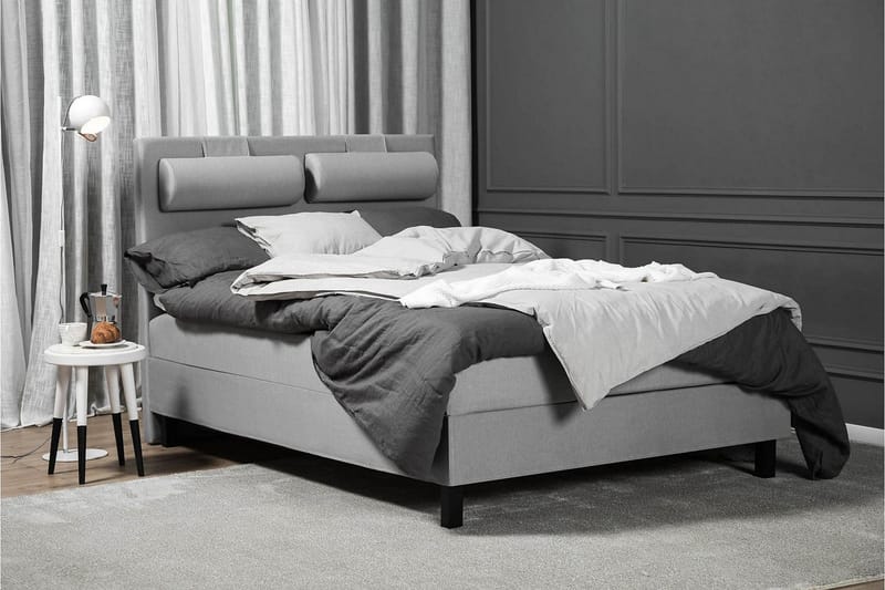 Lucky Komplett Sängpaket 140x200 Skum Slät - Nackkudde Liten Mellangrå - Products - Möbler - Säng - Kontinentalsäng