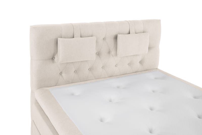 Lucky Komplett Sängpaket 140x200 Polyeter Diamant Sänggavel - Nackkudde Liten Beige - Products - Möbler - Säng - Kontinentalsäng