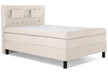 Lucky Komplett Sängpaket 140x200 Polyeter Diamant Sänggavel - Nackkudde Liten Beige - Products - Möbler - Säng - Kontinentalsäng