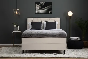 Lucky Komplett Sängpaket 140x200 Polyeter Diamant Sänggavel - Nackkudde Liten Beige - Products - Möbler - Säng - Kontinentalsäng