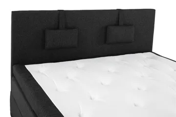 Lucky Komplett Sängpaket 160x200 Memory Slät - Nackkudde Liten Svart/Grå/PU - Products - Möbler - Säng - Kontinentalsäng