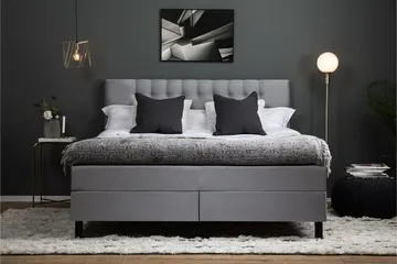 Lucky Komplett Sängpaket 160x200 Polyeter Diamant Sänggavel - Grå - Products - Möbler - Säng - Kontinentalsäng