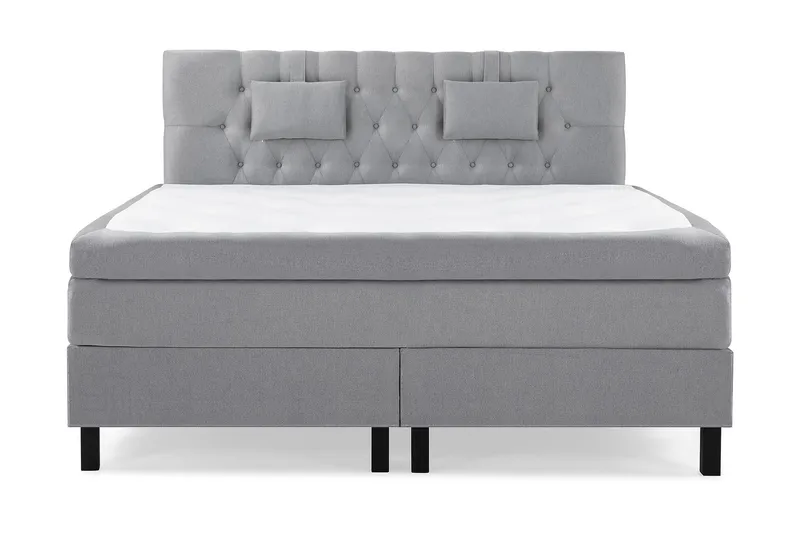 Lucky Komplett Sängpaket 180x200 Latex Diamant Sänggavel, Nackkudde Liten Mellangrå