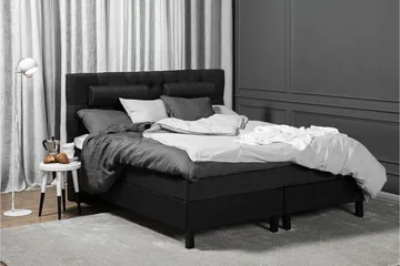 Lucky Komplett Sängpaket 180x200 Latex Diamant - Svart/Grå/PU - Products - Möbler - Säng - Kontinentalsäng