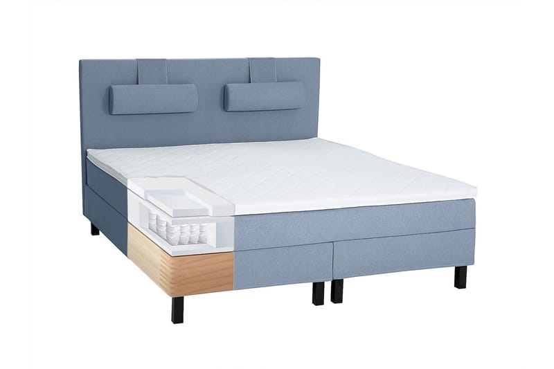 Lucky Komplett Sängpaket 180x200 Polyeter Diamant Sänggavel - Nackkudde Stor Mörkblå - Products - Möbler - Säng - Kontinentalsäng