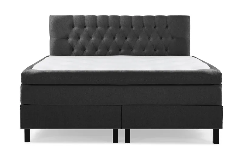 Lucky Komplett Sängpaket 180x200 Polyeter Diamant, Svart / Mörkgrå