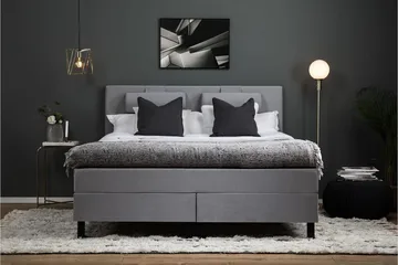 Lucky Sängpaket 150x200 SkumSlät Sänggavel - Grå - Products - Möbler - Säng - Kontinentalsäng