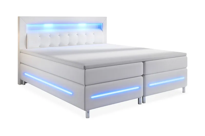 Modena Lyx Sängpaket 180x200 LED-belysning, Vit