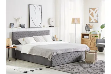 Rochefort Förvaringssäng 140x200 cm - Sammet/Grå - Products - Möbler - Säng - Säng med förvaring