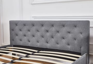Sängram inklusive sänggavel 160 x 200 cm - Grå - Grå - Products - Möbler - Säng - Sängram & sängstomme