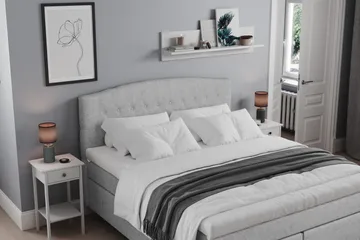 Belda Sänggavel 180 cm Svängd - Ljusgrå - Products - Möbler - Säng - Sängtillbehör & sänggavel - Sänggavel