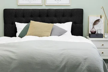 Lucky Diamant Sänggavel 160 cm - Svart/Grå - Products - Möbler - Säng - Sängtillbehör & sänggavel - Sänggavel