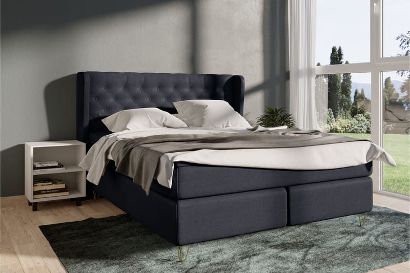 Select No 3 Komplett Sängpaket 140x200 Fast - Blå/Metall - Products - Möbler - Säng - Kontinentalsäng