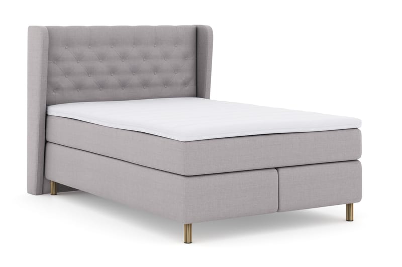 Select No 3 Komplett Sängpaket 140x200 Fast - Ljusgrå/Koppar - Products - Möbler - Säng - Kontinentalsäng