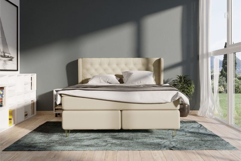 Select No 3 Komplett Sängpaket 180x200 Fast - Beige/Metall - Products - Möbler - Säng - Kontinentalsäng