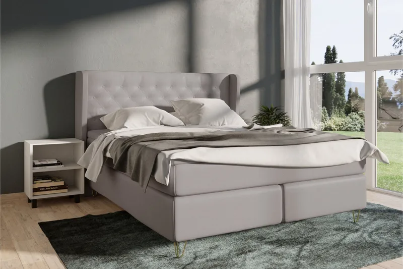 Select No 3 Komplett Sängpaket 180x200 Fast - Ljusgrå/Koppar - Products - Möbler - Säng - Kontinentalsäng