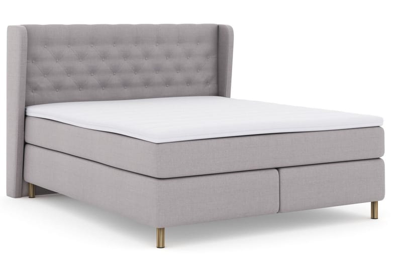 Select No 3 Komplett Sängpaket 210x210 Fast - Ljusgrå/Koppar - Products - Möbler - Säng - Kontinentalsäng